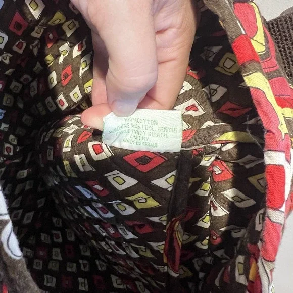 Messenger Bag in‎ Brown Fall Paisley Vera Bradley Zipper Pockets Crossbody - Picture 9 of 11
